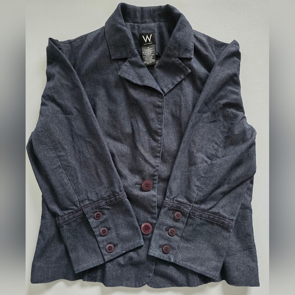 Work to Weekend Dark Denim Button-Up Blazer – Size 8 – Timeless and Versatile - Picture 1 of 6